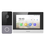 Kit videointerfon 2MP, IC Card, monitor 7inch, aparent, 1 familie, wireless - HikVision DS-KIS603-P