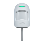 Detector miscare PIR/microunde, cu fir, imunitate animale, alb - Ajax MotionProtect Plus Fibra Wht