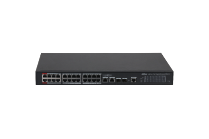 Switch 24xRJ45 Gbit PoE + 2xGbit RJ45 si 2xSFP, 240W, Layer 2, Management - Dahua CS4228-24GT-240