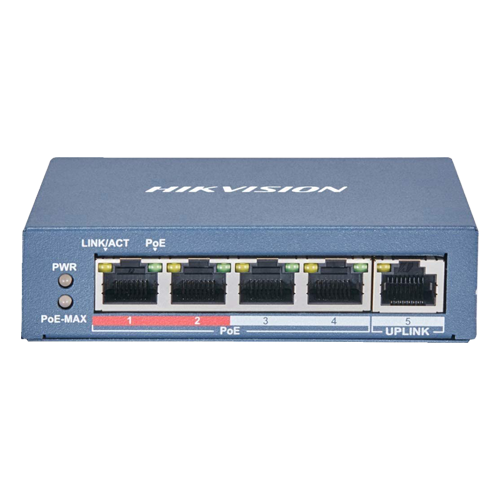 img10106large Switch 4 porturi 100 Mb PoE, 1 port uplink RJ45 100 Mb, SMART Management - HIKVISION DS-3E1105P-EI-M - imagine 1