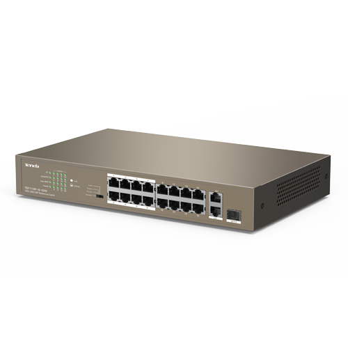 img13715large Switch 24 porturi PoE 10/100 Mbps, 2 porturi RJ45 Gigabit, 1 port SFP Gigabit - TENDA TND-TEF1126P-24-250W-V30 - imagine 1