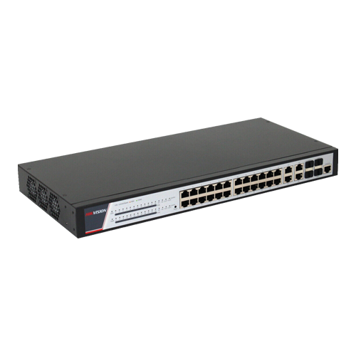 img14012large Switch 24 porturi PoE 1000Mbps, 370W, 4 porturi RJ45/SFPGigabit combo, management - HIKVISION DS-3E2528P - imagine 1