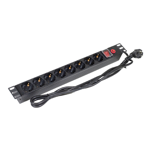 img14330large PDU 8 prize Shuko, 19'', 1U, aluminiu cu protectie - ASYTECH Networking ASY-PDU-8 - imagine 1