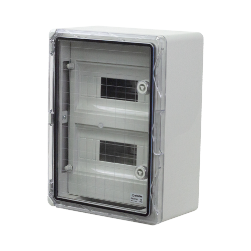 img14534large Cutie modulara IP65 din ABS gri, usa transparenta, 2 x 12 module, 300x400x170 mm PP3114 - imagine 1