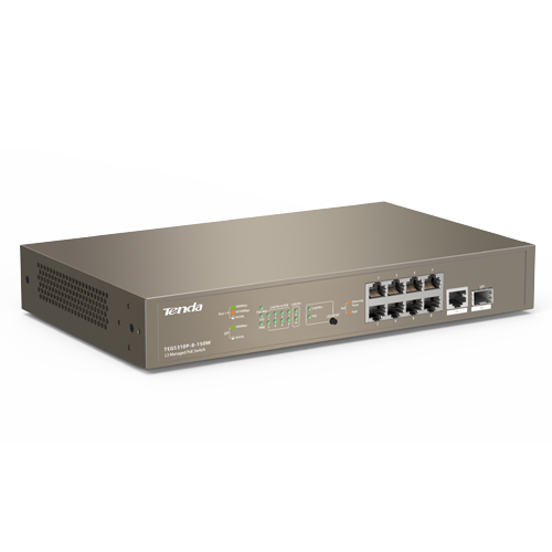 img14955large Switch 8 porturi PoE Gigabit, 1 port consola, 1 port SFP Gigabit, management - TENDA TND-TEG5310P-8-150W - imagine 1
