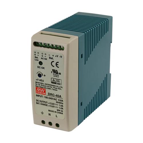img16575large Sursa in comutatie cu back-up, 13.8V / 1.9A, monitorizare, sina DIN - MEAN WELL DRC-40A - imagine 1