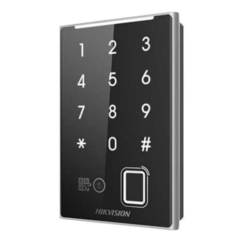 img19155large Cititor de proximitate MIFARE, amprenta, cod QR, Wiegand, RS-485, tastatura integrata -HIKVISION DS-K1109DKFB-QR - imagine 1