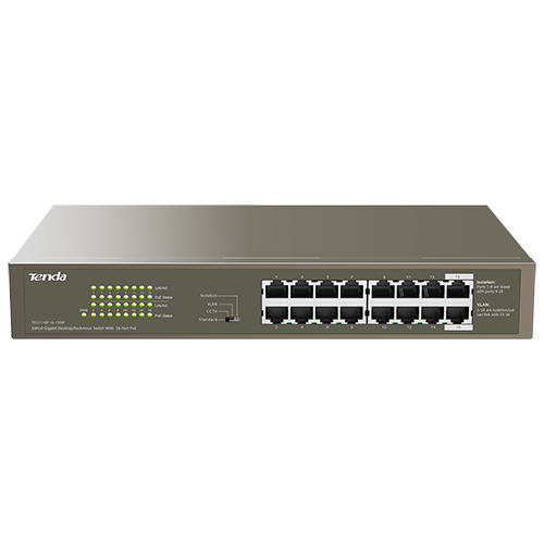 img20067large Switch 16 porturi Gigabit PoE - Tenda TND-TEG1116P-16-150W - imagine 1
