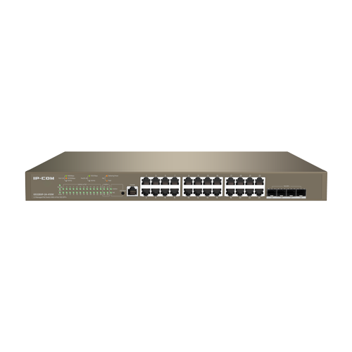 img20159large Switch 24 porturi PoE 1Gbps, 4 porturi SFP+ 10Gbps, L3 Cloud Management - IP-COM G5328XP-24-410W - imagine 1