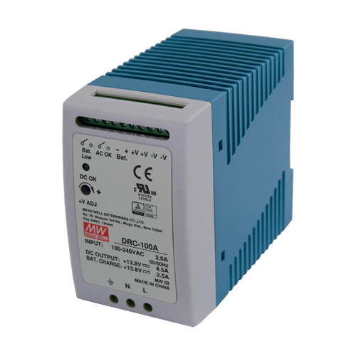 img21279large Sursa de alimentare in comutatie, 13.8V / 4.5A + 2.5A, sina DIN, backup - MEAN WELL DRC-100A - imagine 1