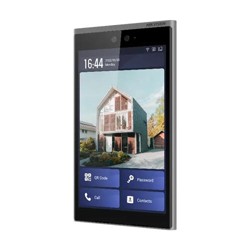 img21287large Videointerfon TCP/IP, 10.1' touch screen, 2x2MP, Wi-Fi, Recunoastere Faciala, Card, Alarma - HIKVISION DS-KD9633-WBE6 - imagine 1