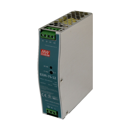 img21291large Sursa de alimentare in comutatie, 12V / 6.3A, sina DIN - MEAN WELL EDR-75-12 - imagine 1