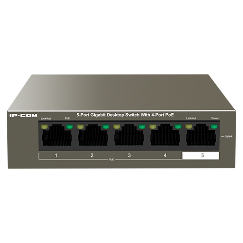 img21608large Switch 4 porturi Gigabit PoE, 1 port RJ45 Gigabit - IP-COM G1105P-4-63W - imagine 1