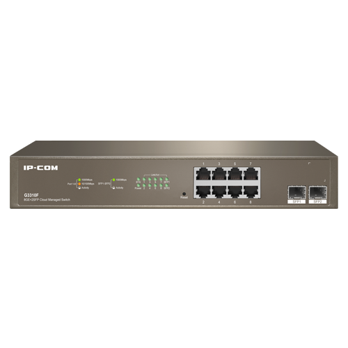 img21716large Switch 8 x RJ45 Gigabit, 2 x SFP Gigabit Uplink, Cloud Management - IP-COM G3310F - imagine 1