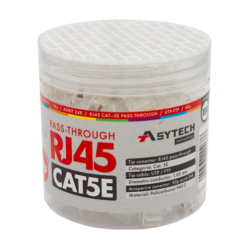 img22136large Mufa RJ-45 UTP Cat.5e EZ Passthrough, 50µ (100 buc) RJ45-CAT5E-EZ-50U-JAR - imagine 1