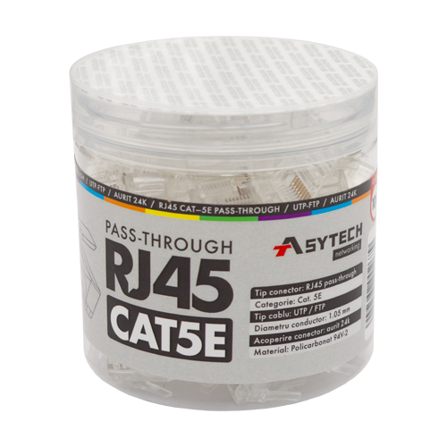 img22140large Mufa RJ-45 UTP Cat.5e EZ Passthrough (100 buc) RJ45-CAT5-EZ-JAR - imagine 1