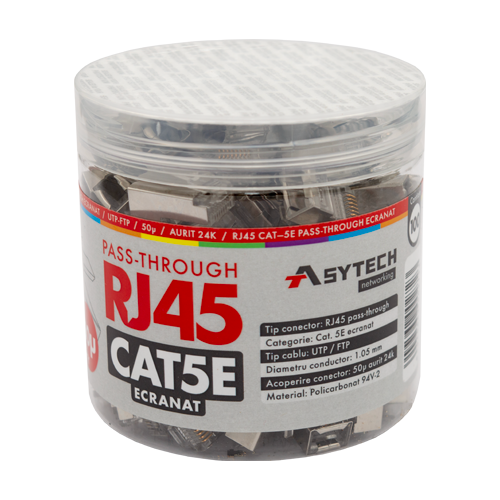 img22156large Mufa RJ-45 FTP Cat.5e EZ Passthrough, ecranata, 50µ (100 buc) RJ45M-CAT5-EZ-50U-JAR - imagine 1