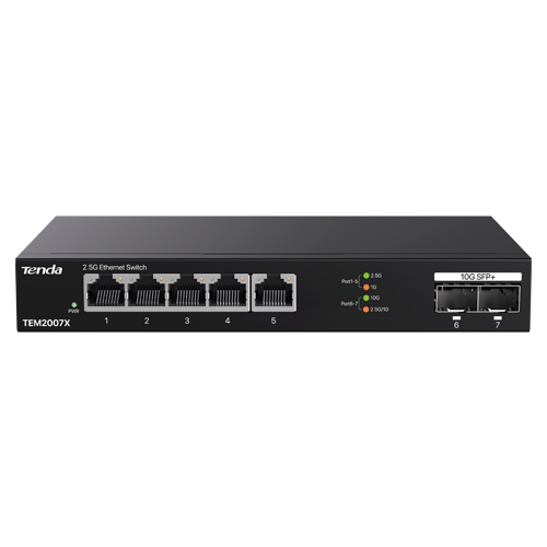 img22412large Switch 5 x RJ45 2.5G, 2 x SFP+ 10G - TENDA TND-TEM2007X - imagine 1
