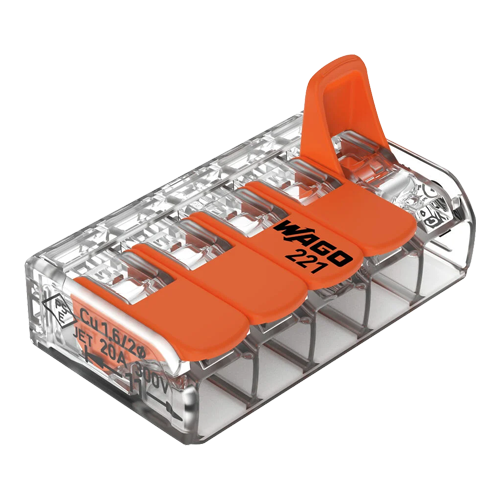 img23080large Conector derivatie 5 fire, max. 4 mm² (25 buc.) - WAGO 221-415 - imagine 1
