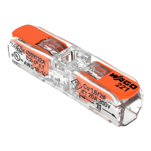 img23140large Conector derivatie in linie, 2 fire, max. 4 mm² (60 buc.) - WAGO 221-2411 - imagine 1