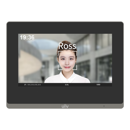 img24285large Monitor videointerfon TCP/IP, LCD TFT Touch Screeen 7 inch, PoE, WiFi - UNV OEI-372S-H-W - imagine 1