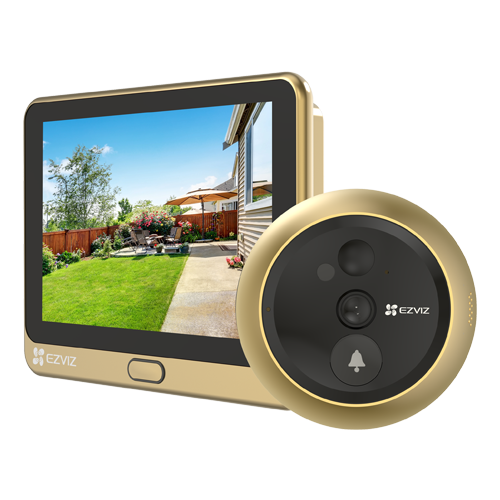 img26709large Vizor electronic smart, Wi-Fi, FullHD, monitor 4.3 inch, sonerie, acumulator 4600mAh, Auriu - EZVIZ CS-DP2C-Golden - imagine 1