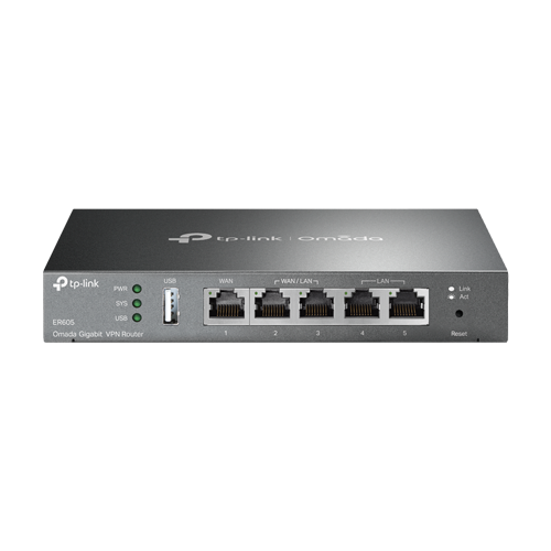 img27856large Router VPN Gigabit 1 x RJ45 WAN, 2 x RJ45 LAN/WAN, 2 x RJ45 LAN, 1 x USB - TP-Link Omada ER605 - imagine 1