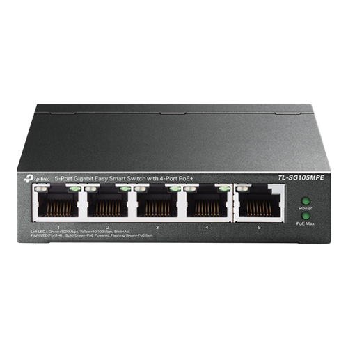 img29662large Switch Easy Smart, 4 x RJ45 1G PoE, 1 x RJ45 1G, Managed - TP-Link TL-SG105MPE - imagine 1