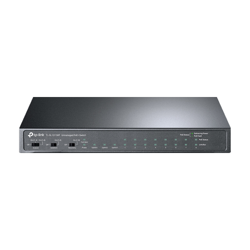 img31159large Switch 8 x RJ45 10/100 Mbps PoE, 2 x RJ45 1G, 1 x SFP 1G, Buget PoE 124W, Unmanaged - TP-Link TL-SL1311MP - imagine 1