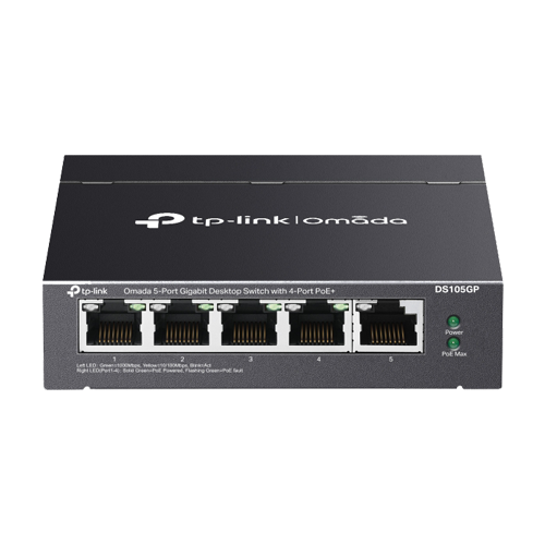 img32125large Switch 4 x RJ45 1G PoE, 1 x RJ45 1G, Buget PoE 65W, Unmanaged - TP-Link Omada DS105GP - imagine 1