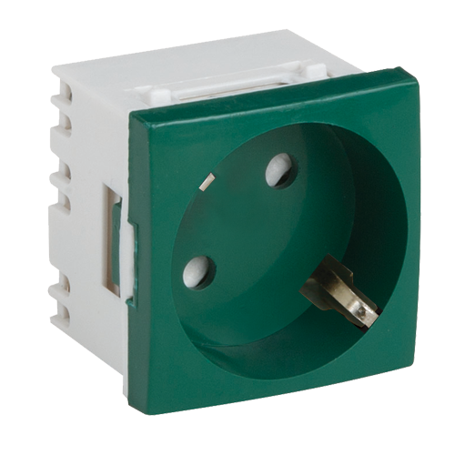 img3417large Priza modulara schuko cu impamantare, verde - DLX DLX-245-42 - imagine 1