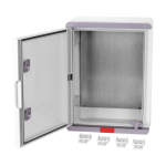 Cutie distributie IP67 din ABS gri, usa mata, placa metalica, 300x400x170 mm PD304017 - imagine 3