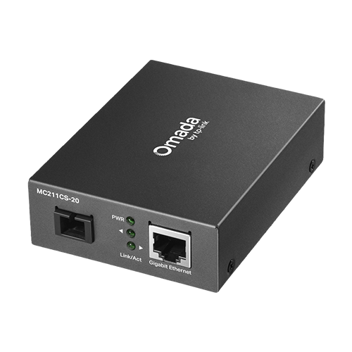img35540large Media Convertor WDM Gigabit RJ45 - Single-mode SC Bi-directional, 20 km - TP-Link Omada MC211CS-20 - imagine 1