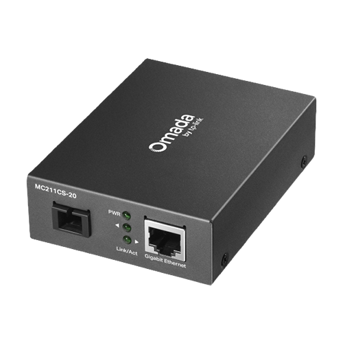 img35543large Media Convertor WDM Gigabit RJ45 - Single-mode SC Bi-directional, 20 km - TP-Link Omada MC212CS-20 - imagine 1