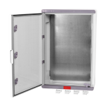 Cutie distributie IP67 din ABS gri, usa mata, placa metalica, 400x500x240 mm PD405024 - imagine 3