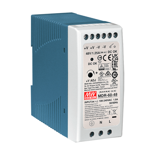 img37219large Sursa de alimentare in comutatie, 48V/1.25A, 60W, sina DIN - MEAN WELL MDR-60-48 - imagine 1