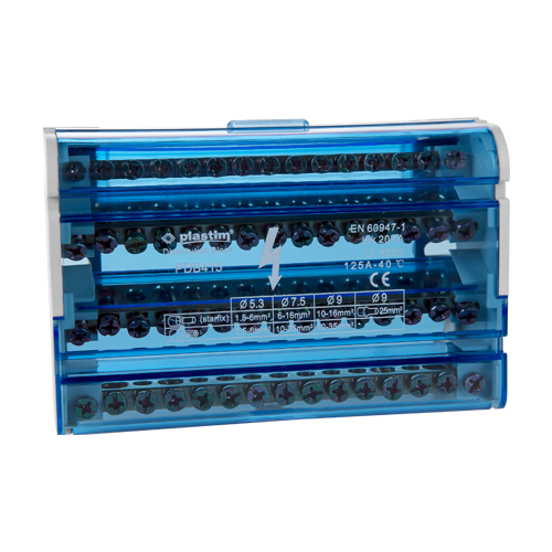 img39465large Bloc de distributie electrica, 4x15 poli, 125A - Plastim PDB415 - imagine 1