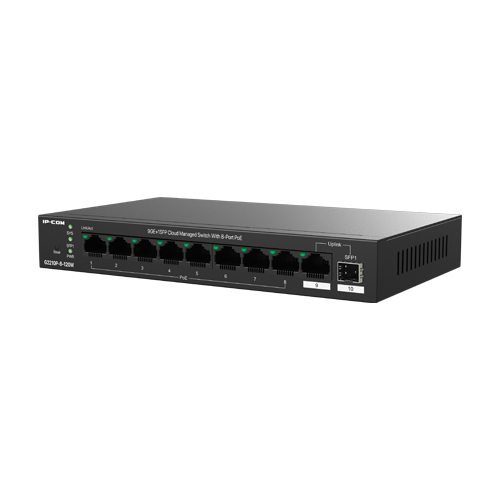 img41270large Switch 8 x RJ45 1G PoE, 1 x SFP 1G, 1 x RJ45 1G, 120W, Cloud Management - IP-COM G2210P-8-120W - imagine 1