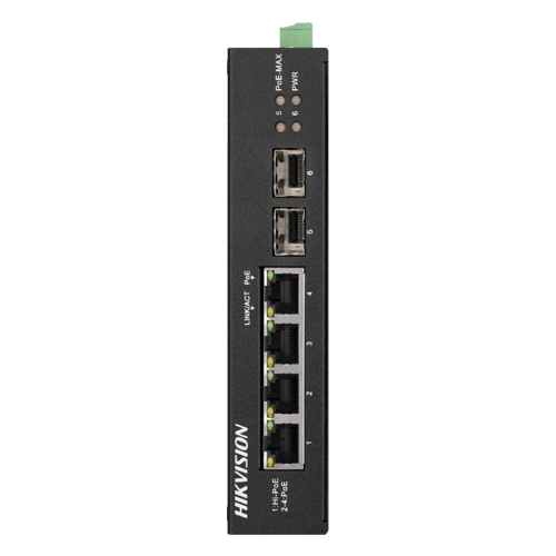 img5593large Switch 4 porturi Gigabit PoE, 2 porturi uplink SFP - HIKVISION DS-3T0506HP-E-HS - imagine 1