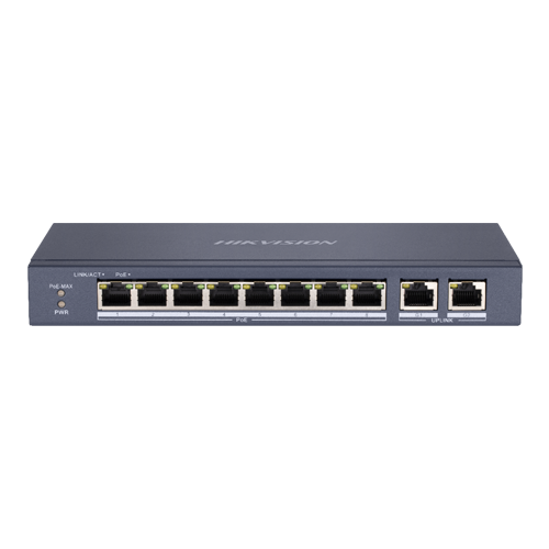 img5595large Switch 8 porturi PoE, 2 porturi uplink RJ45 Gigabit - HIKVISION DS-3E0310P-E-M - imagine 1