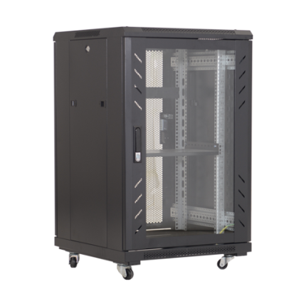 Rack podea 18U 19' 600x800, capacitate incarcare 500 Kg, negru - ASYTECH Networking ASY-18U-6080E
