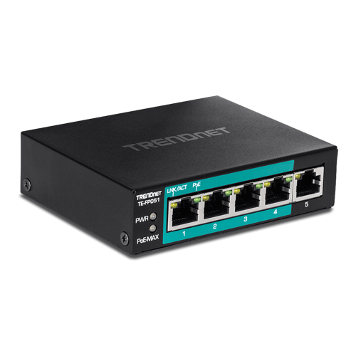 img6266large Switch 4 porturi Fast Ethernet Long Range 250m PoE+ 60W, 1 port Fast Ethernet - TRENDnet TE-FP051 - imagine 1