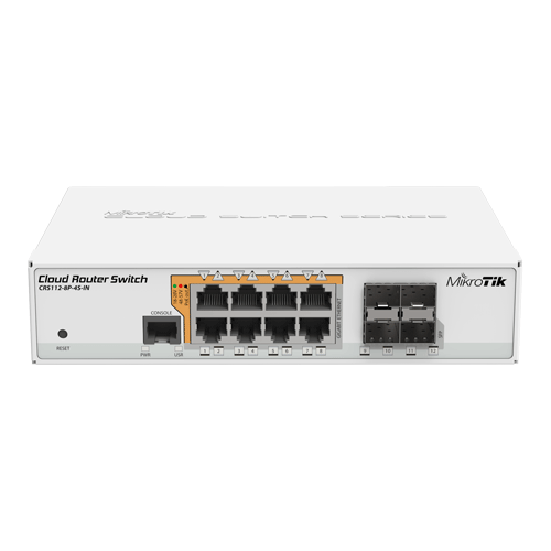 img6449large Management Switch, 8 x Gigabit cu PoE-out, 4 x SFP - Mikrotik CRS112-8P-4S-IN - imagine 1