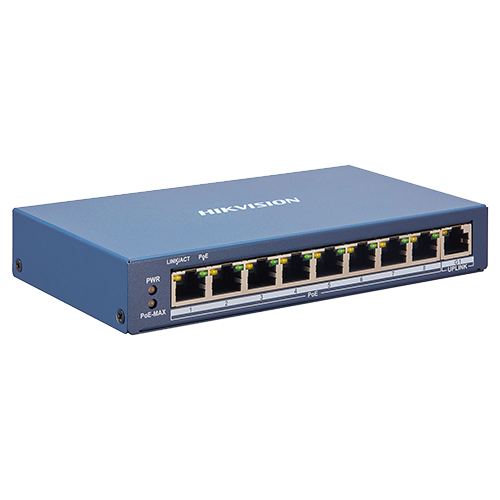 img6489large Switch 8 porturi PoE, 1 port uplink RJ45, SMART Management - HIKVISION DS-3E1309P-EI - imagine 1