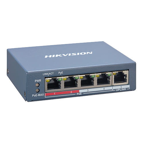 img6492large Switch 4 porturi PoE, 1 port uplink RJ45, SMART Management - HIKVISION DS-3E1105P-EI - imagine 1