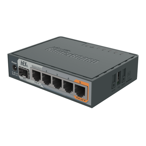 img6902large Router hEX S, 5 x Gigabit, 1 xSFP, RouterOS L4 - Mikrotik RB760iGS - imagine 1