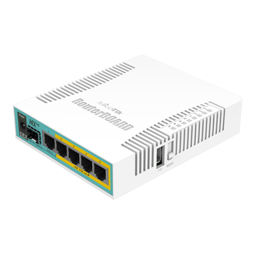 img6907large Router hEX PoE, 5 x Gigabit 4 PoE, 1 x SFP, RouterOS L4 - Mikrotik RB960PGS - imagine 1