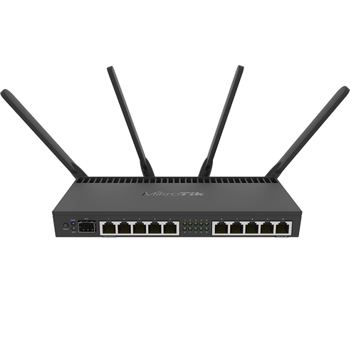 img8383large Router 10 x Gigabit, 1 x SFP+ 10Gbps,PoE IN/OUT, RouterOS L5, Wi-Fi - Mikrotik RB4011iGS+5HacQ2HnD-IN - imagine 1