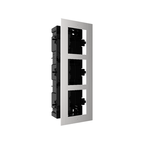 img8820large Rama montaj ingropat din otel inoxidabil, 3 module, pentru Interfon modular - HIKVISION DS-KD-ACF3-S - imagine 1
