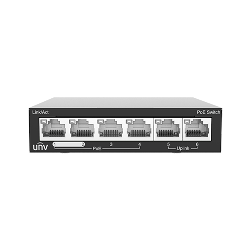 img9349large Switch 4 porturi PoE, 2 porturi uplink RJ45 - UNV NSW2020-6T-POE-IN - imagine 1